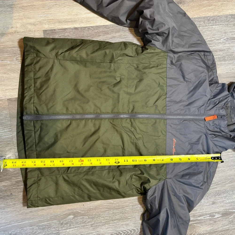 Eddie Bauer Kids Hooded Colorblock Jacket Grey Green Size‎ M 10-12 Windbreaker